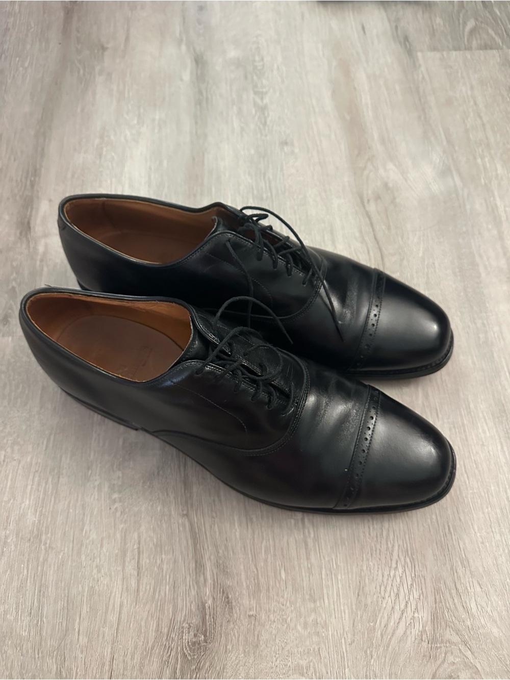 Vintage Allen Edmonds Byron black leather Oxford shoes, Size 13D